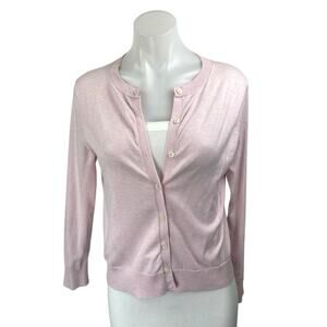 Banana Republic Pink Long Sleeve Button Down Stretch Cardigan Sweater Top Size S
